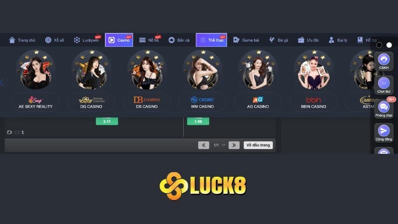 Chào mừng các bạn đến với Live Casino LUCK8