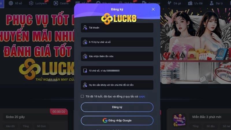 Hướng dẫn chi tiết các bước tham gia cá cược ở LUCK8
