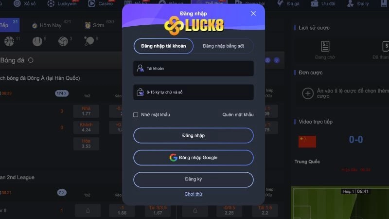 Hướng dẫn trải nghiệm sảnh thể thao tại LUCK8?