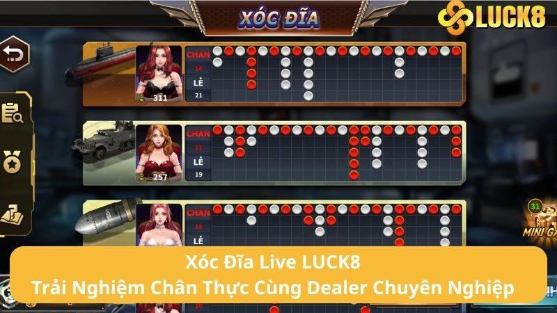 Xóc Đĩa Live LUCK8 - Trải Nghiệm Chân Thực Cùng Dealer Chuyên Nghiệp
